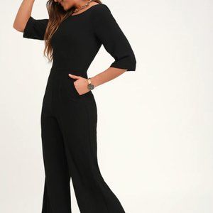 Lulus glam squad black jumpsuit long sleeve